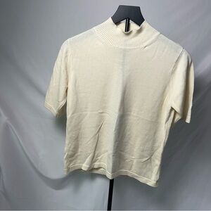 Talbots Cream Short Sleeve Women's Top